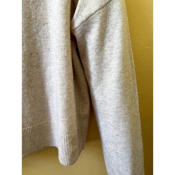 H&M Long Sleeve Wool Blend Casual Boxy Jumper Knit Top Heathered Beige Size XS - Picture 3 of 8